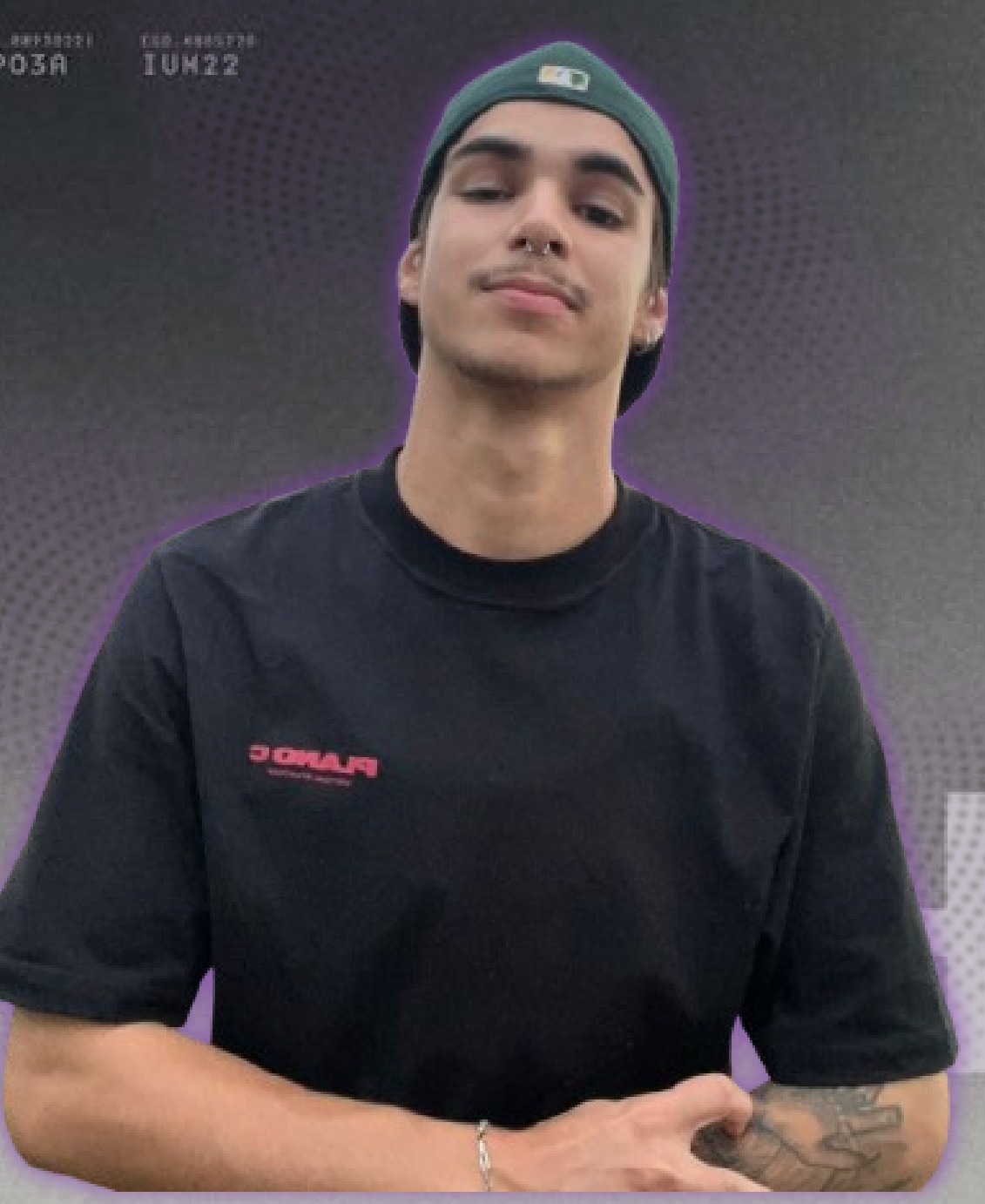 Bruno, editor de vídeo, retrato de perfil